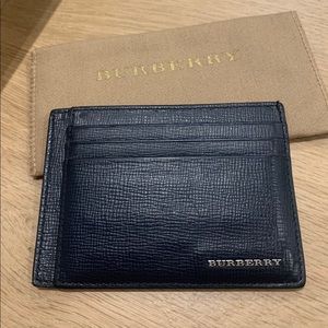 Burberry Bernie Leather Card Case, Navy
